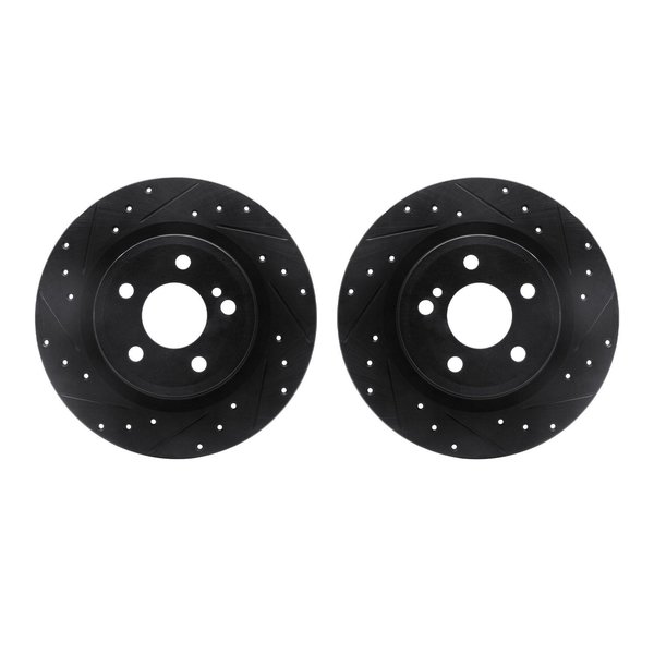 Dynamic Friction Co Rotors-Drilled and Slotted-Black, Zinc Plated black, Zinc Coated, 8002-63142 8002-63142